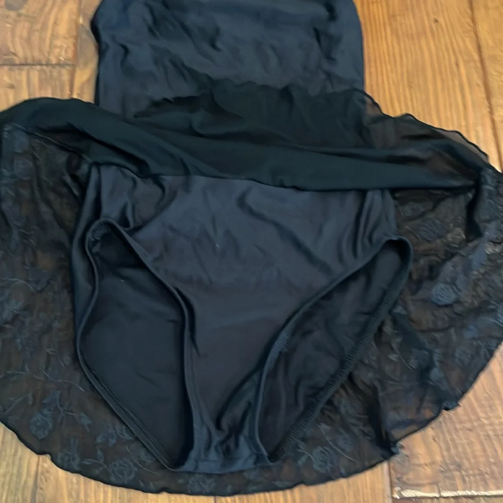 Girls Black Dance Dress with Sheer Yoke - Brand Not Visible